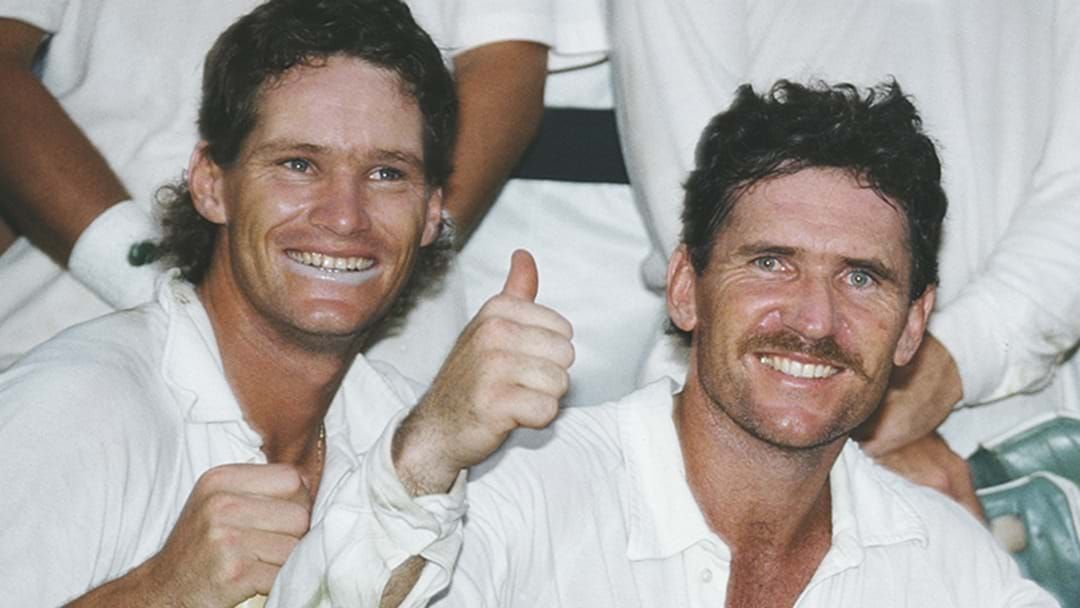 Dean Jones and Allan Border during the 1987 World Cup 