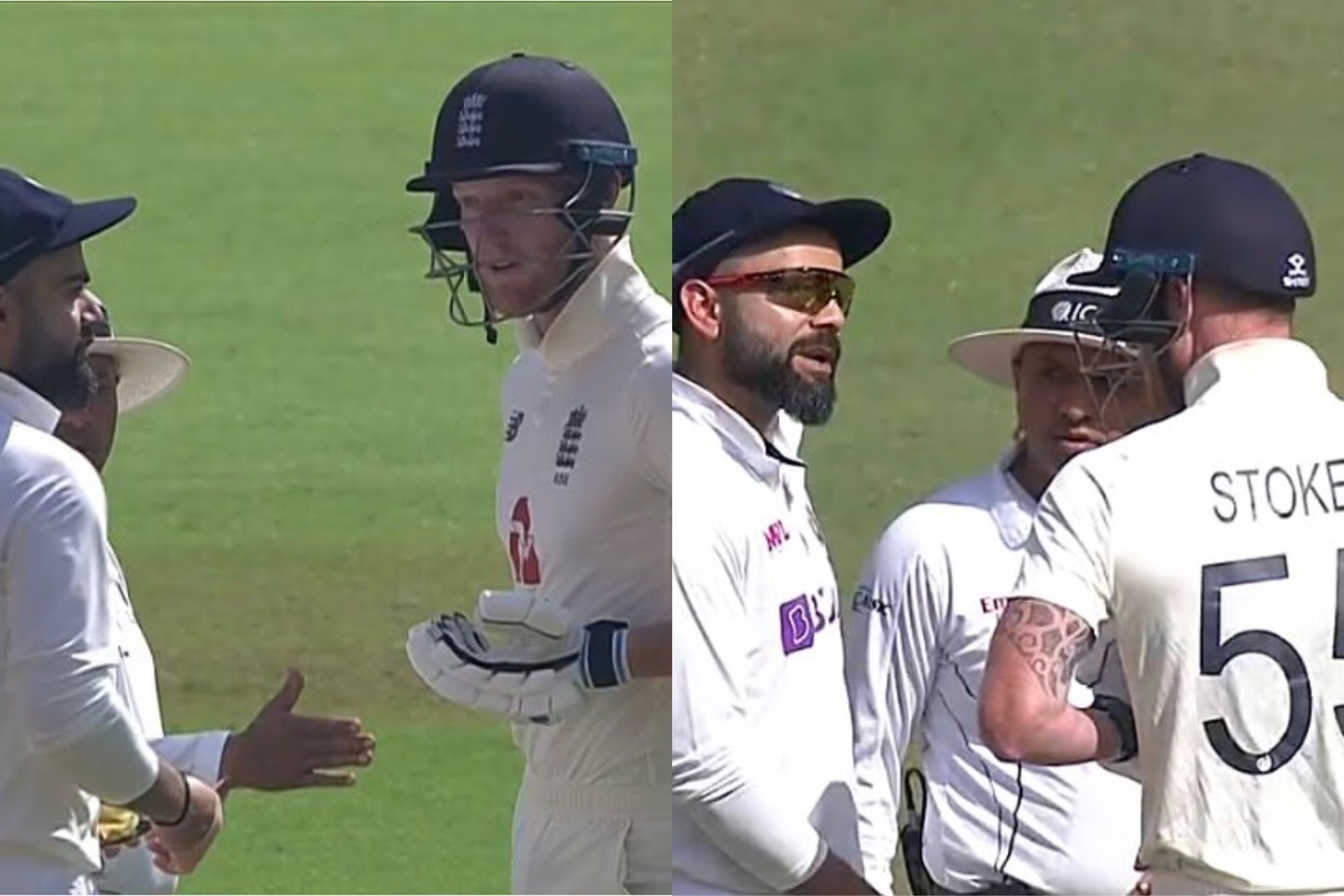 Kohli and Stokes involved in a verbal duel | BCCI/Screengrab