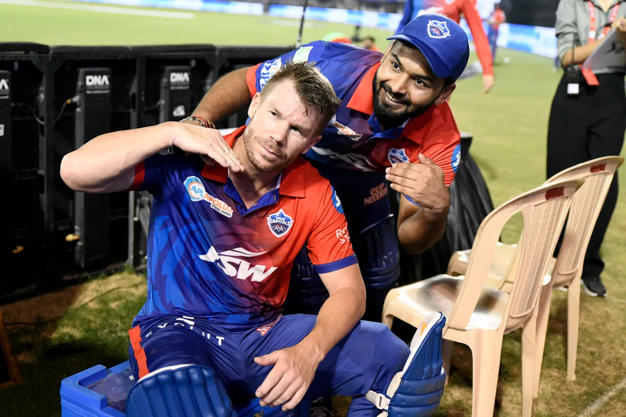 David Warner and Rishabh Pant doing the Pushpaa 'Thaggede le' gesture | BCCI-IPL