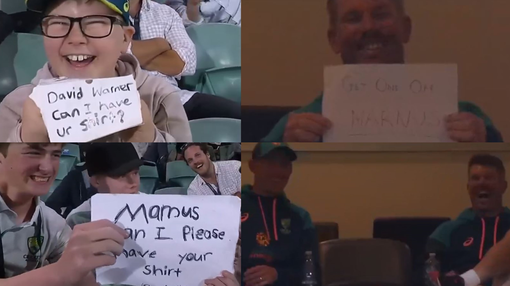 AUS v ENG 2022: WATCH- ‘Get one off Marnus’- Warner’s hilarious reply to a young fan asking for his jersey  