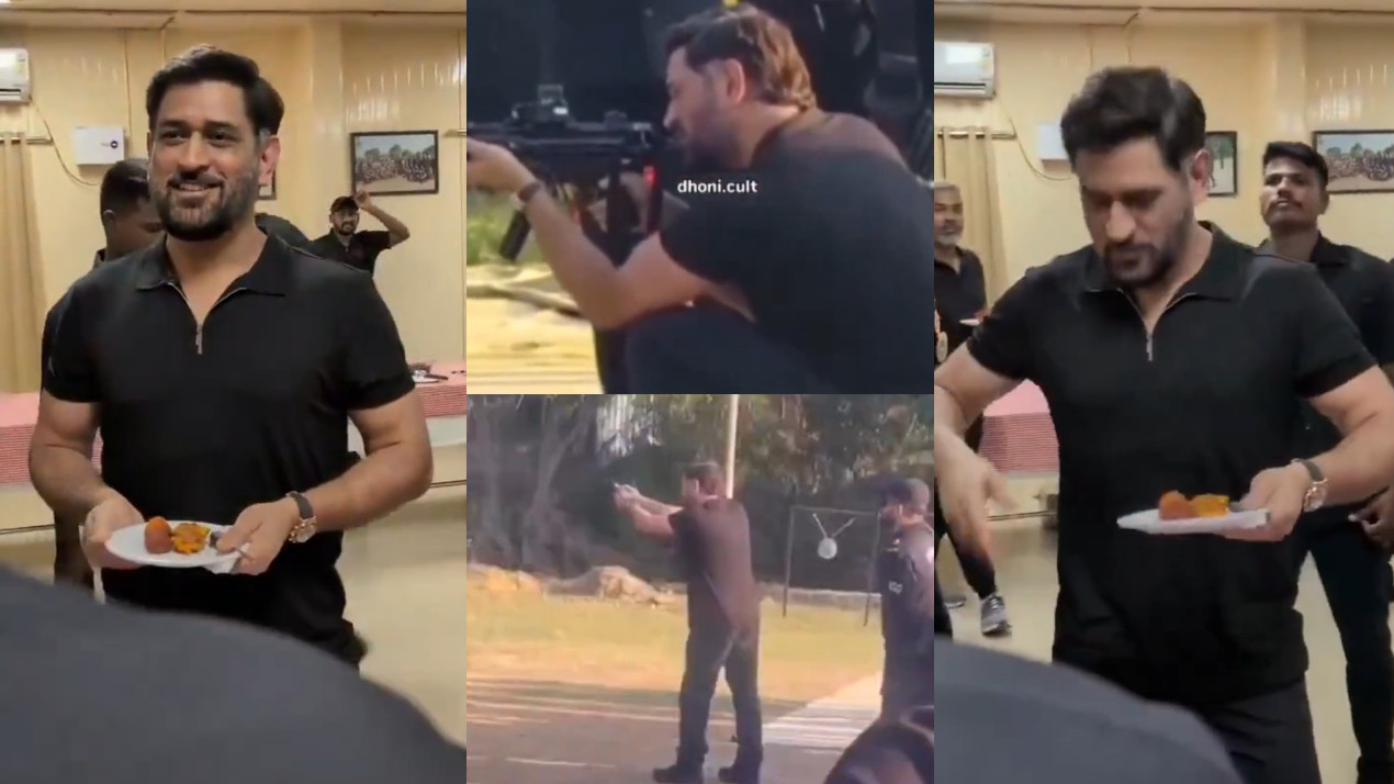 WATCH- ‘Fit lag raha hu naa’- MS Dhoni asks NSG Commandos; visits their facility and engages in shooting guns