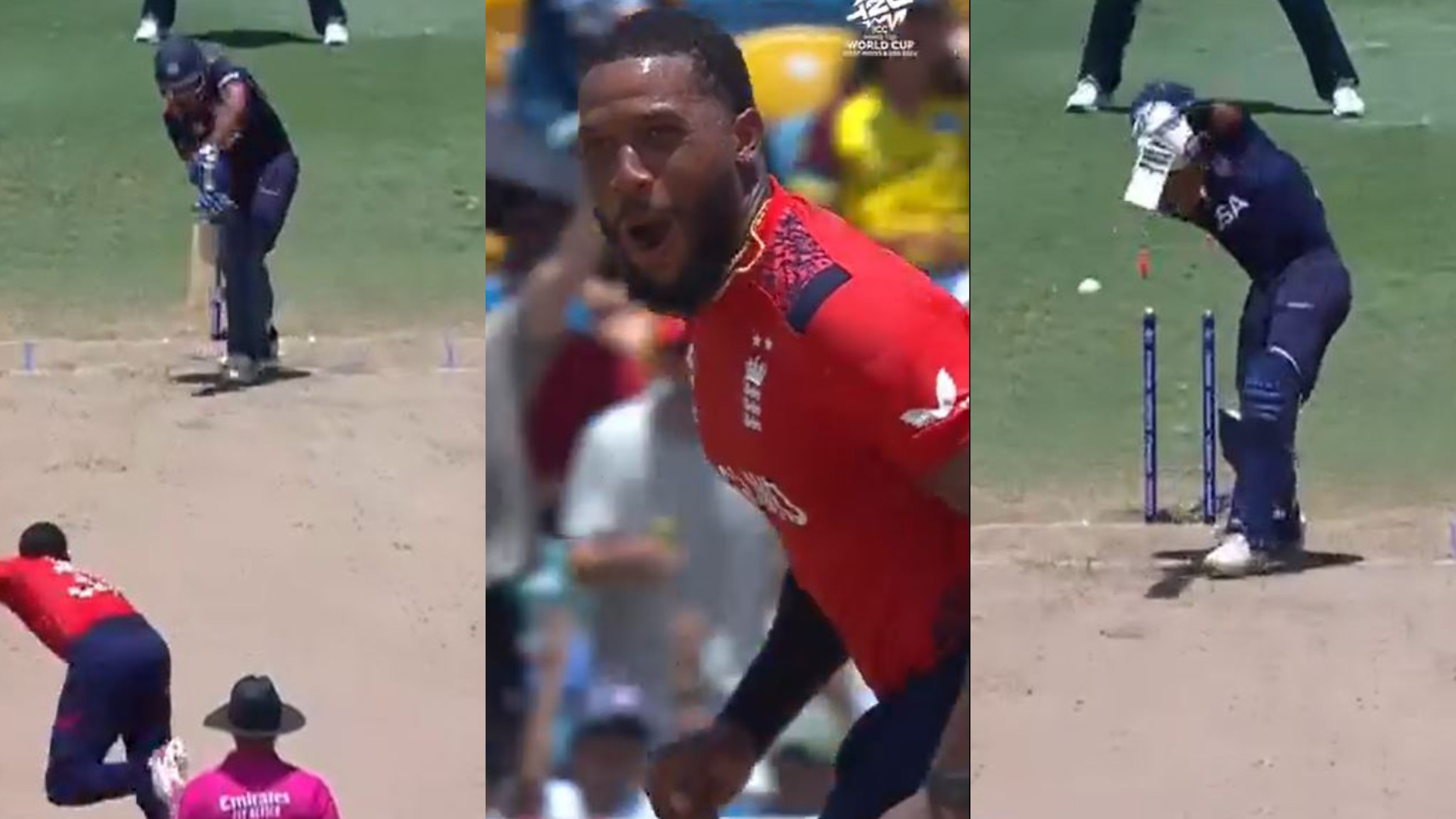 T20 World Cup 2024: WATCH- Chris Jordan takes a hat-trick against USA; finishes with 4 wickets in an over