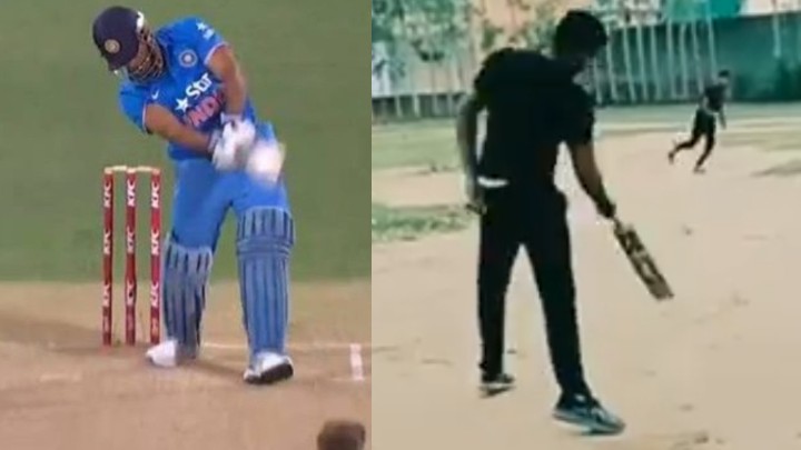 WATCH: Aakash Chopra shares video of a batsman playing a one-handed helicopter shot 