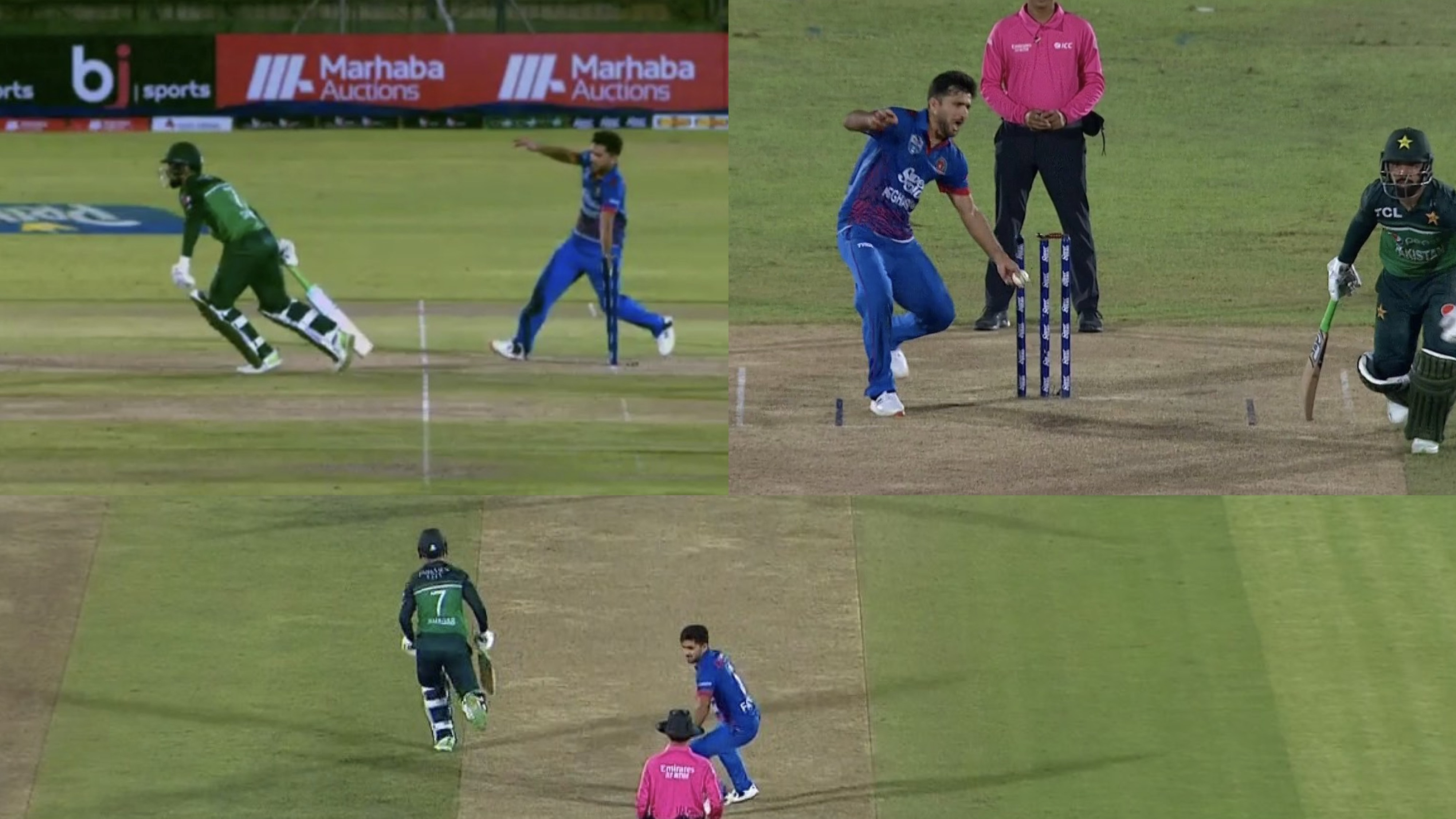 AFG v PAK 2023: WATCH – Fazalhaq Farooqi runs out Shadab Khan at non-striker's end