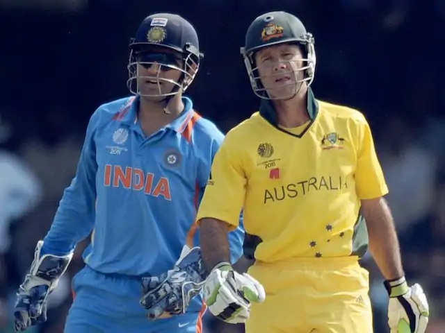 MS Dhoni and Ricky Ponting during the 2011 World Cup QF | AFP