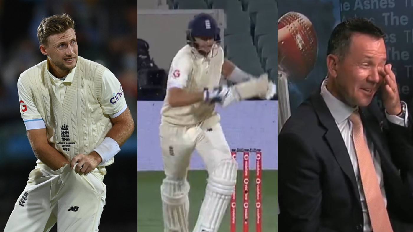 Ashes 2021-22: WATCH - Ponting in splits as Root tries running after taking a blow in abdomen