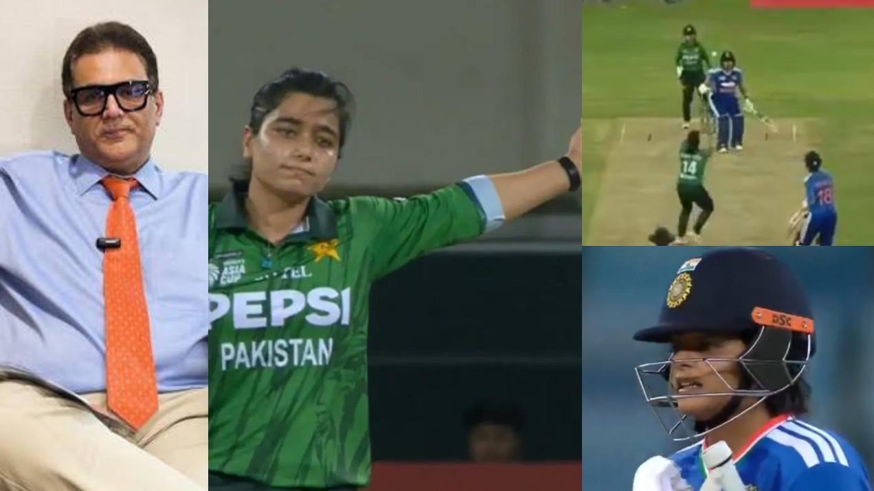 WATCH- “Aapki poori team ne 55 run banaye”- Vivek Razdan slams Fatima Sana for giving send-off to Shafali Verma