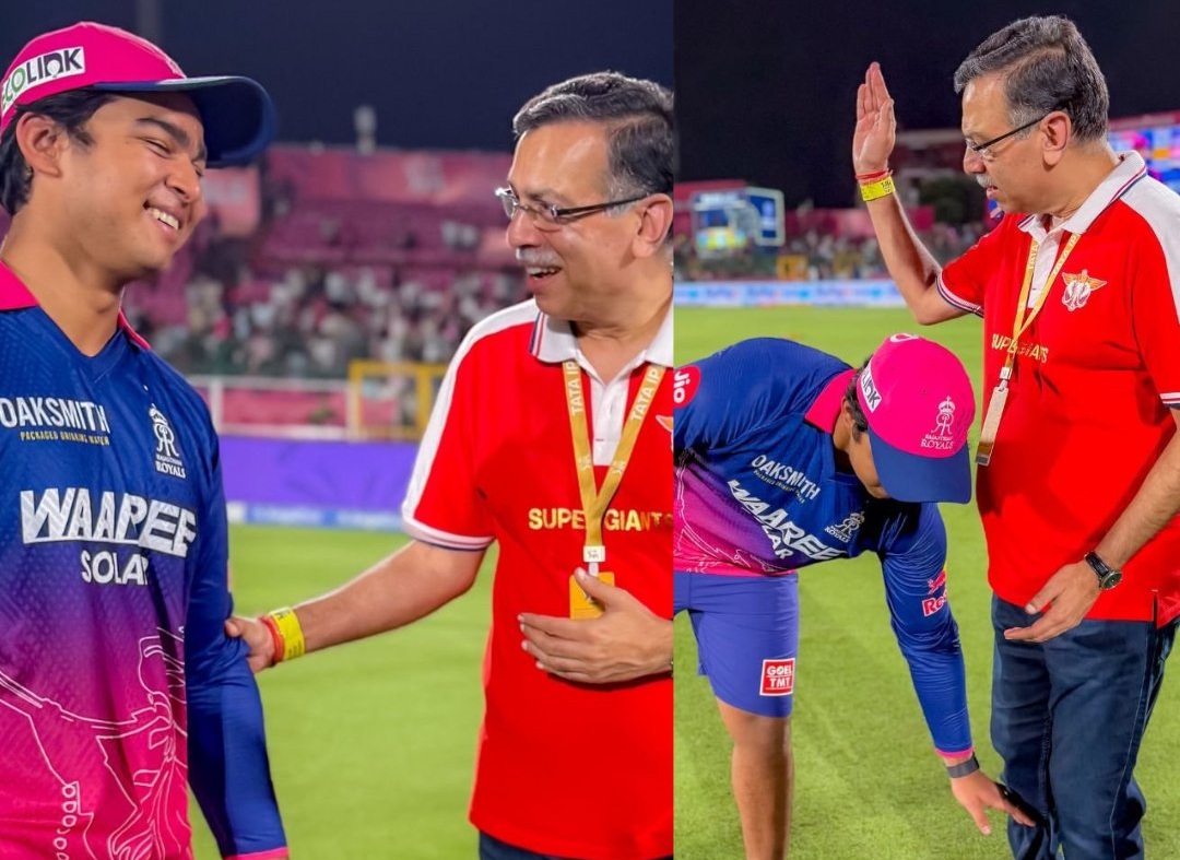 Vaibhav Sooryavanshi and Sanjiv Goenka of LSG | X