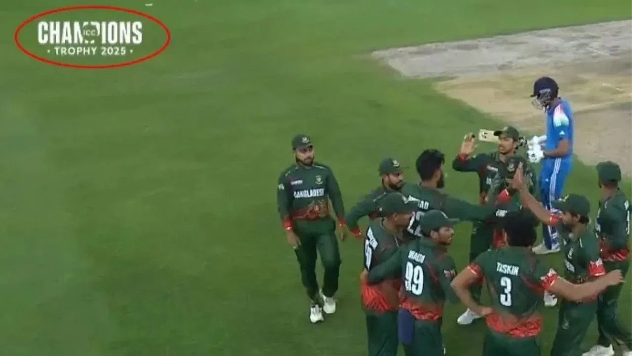 Pakistan missing from Champions Trophy branding during IND v BAN match | X