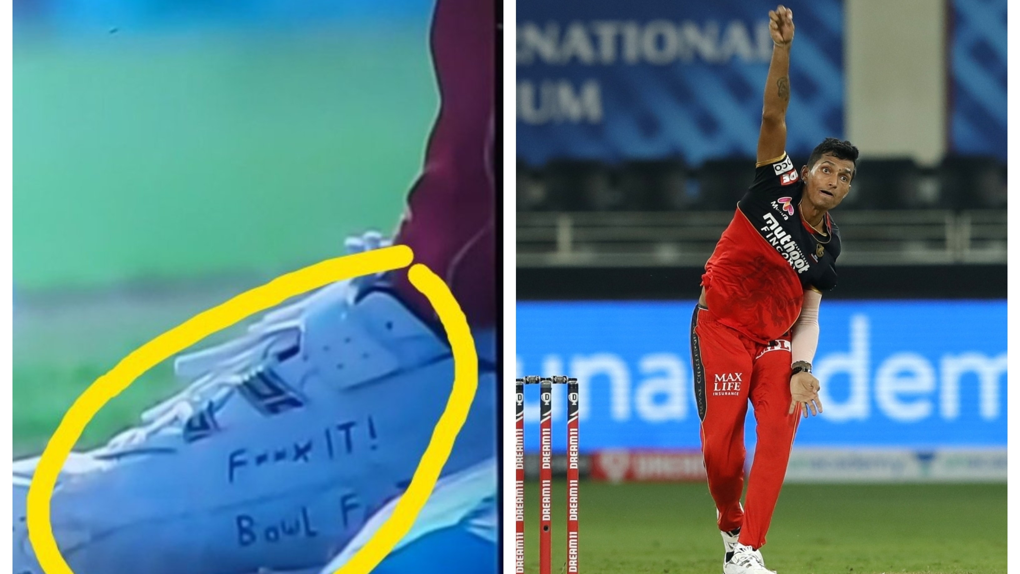 IPL 2020: “F**k it! bowl fast”, Navdeep Saini has a motivational message written on his shoes