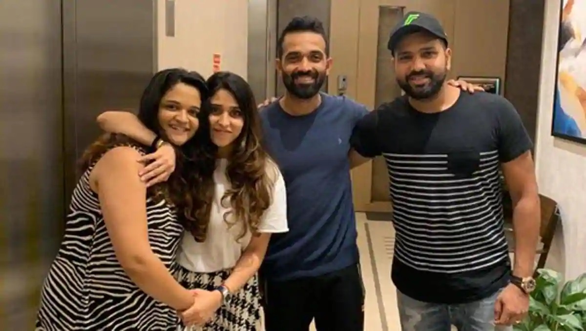 Rohit Sharma and Ajinkya Rahane with their family wives | Instagram