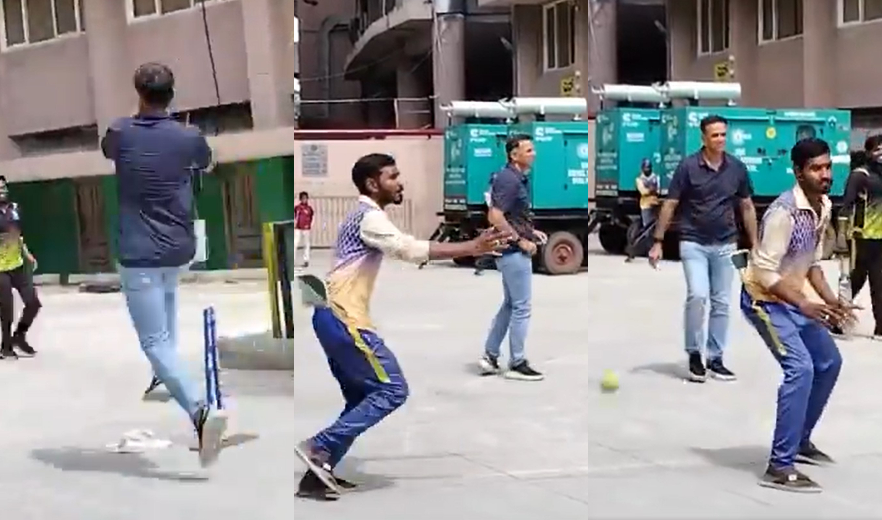 Rahul Dravid plays cricket with NCA staff |X