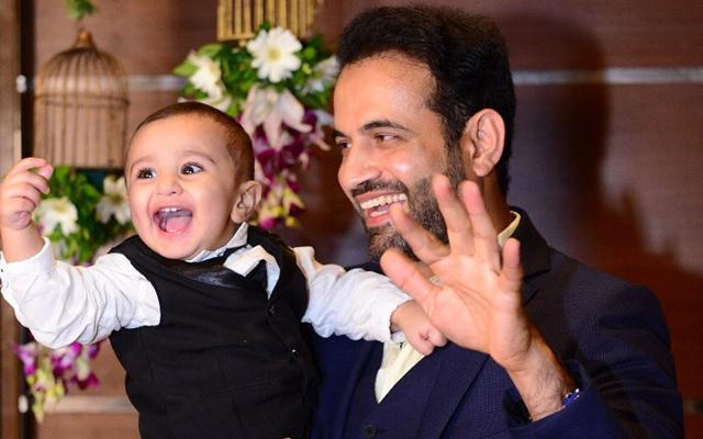 Irfan Pathan with his son