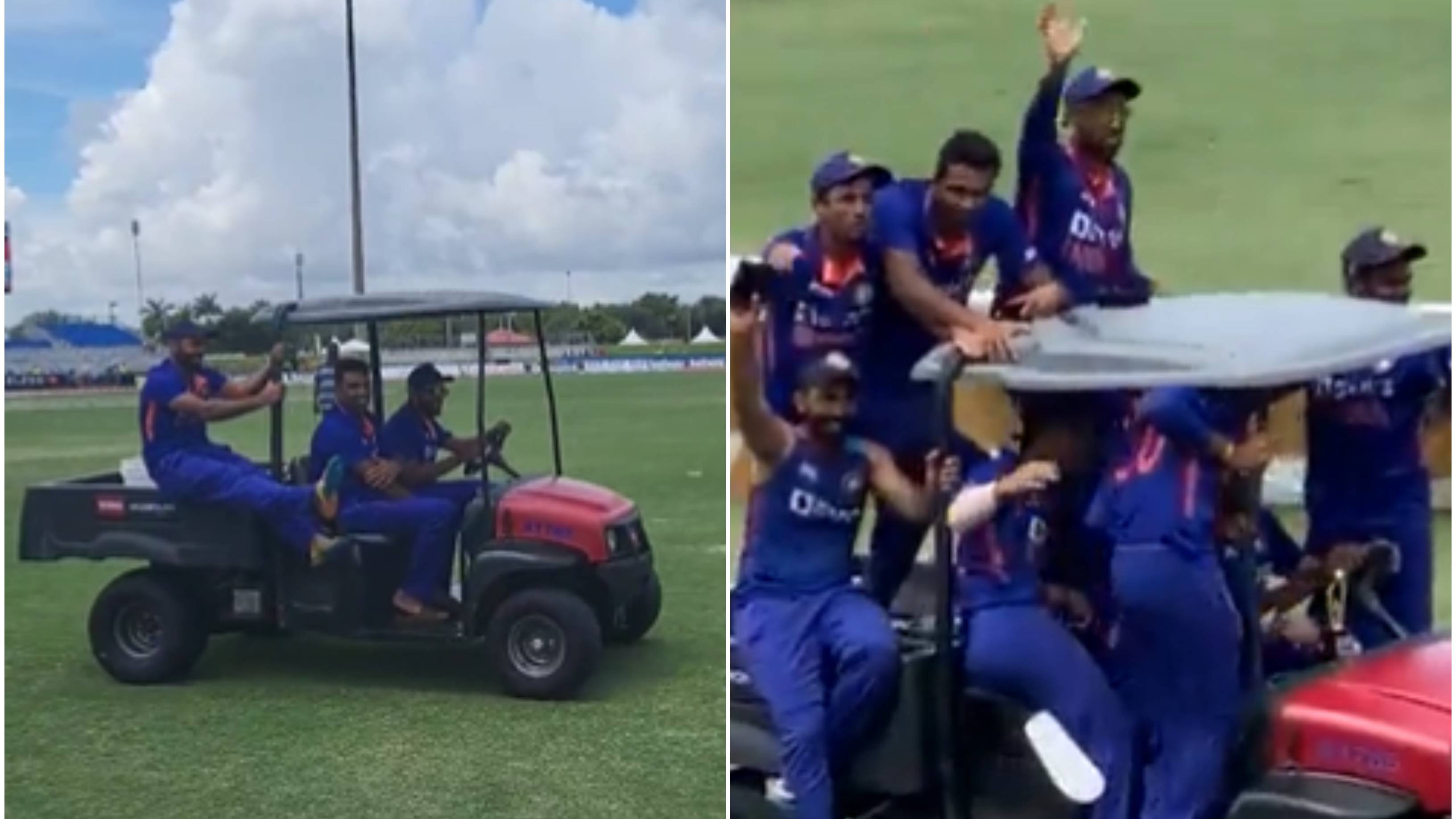 WI v IND 2022: WATCH – Indian players hop on a buggy to take victory lap after 4-1 T20I series win