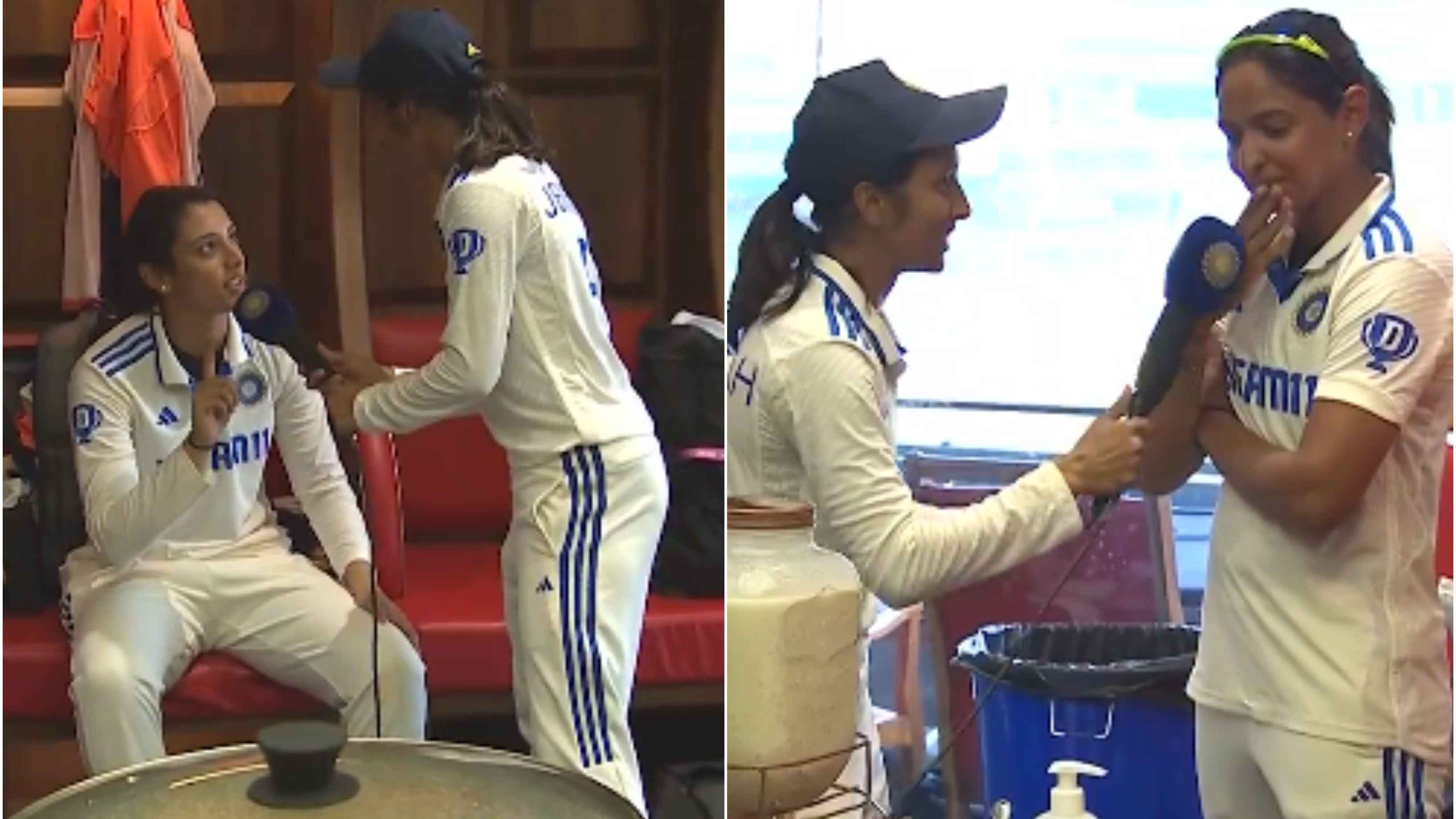 WATCH: Jemimah Rodrigues conducts interviews of teammates and coaching staff after historic Test win vs Australia