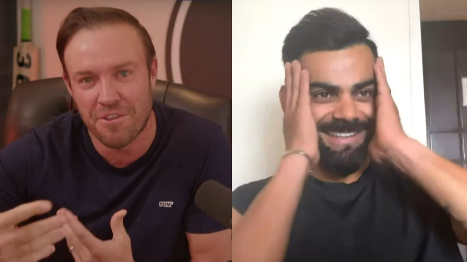 WATCH- AB de Villiers and Virat Kohli laugh after watching their favorite video clip roasting Manchester United
