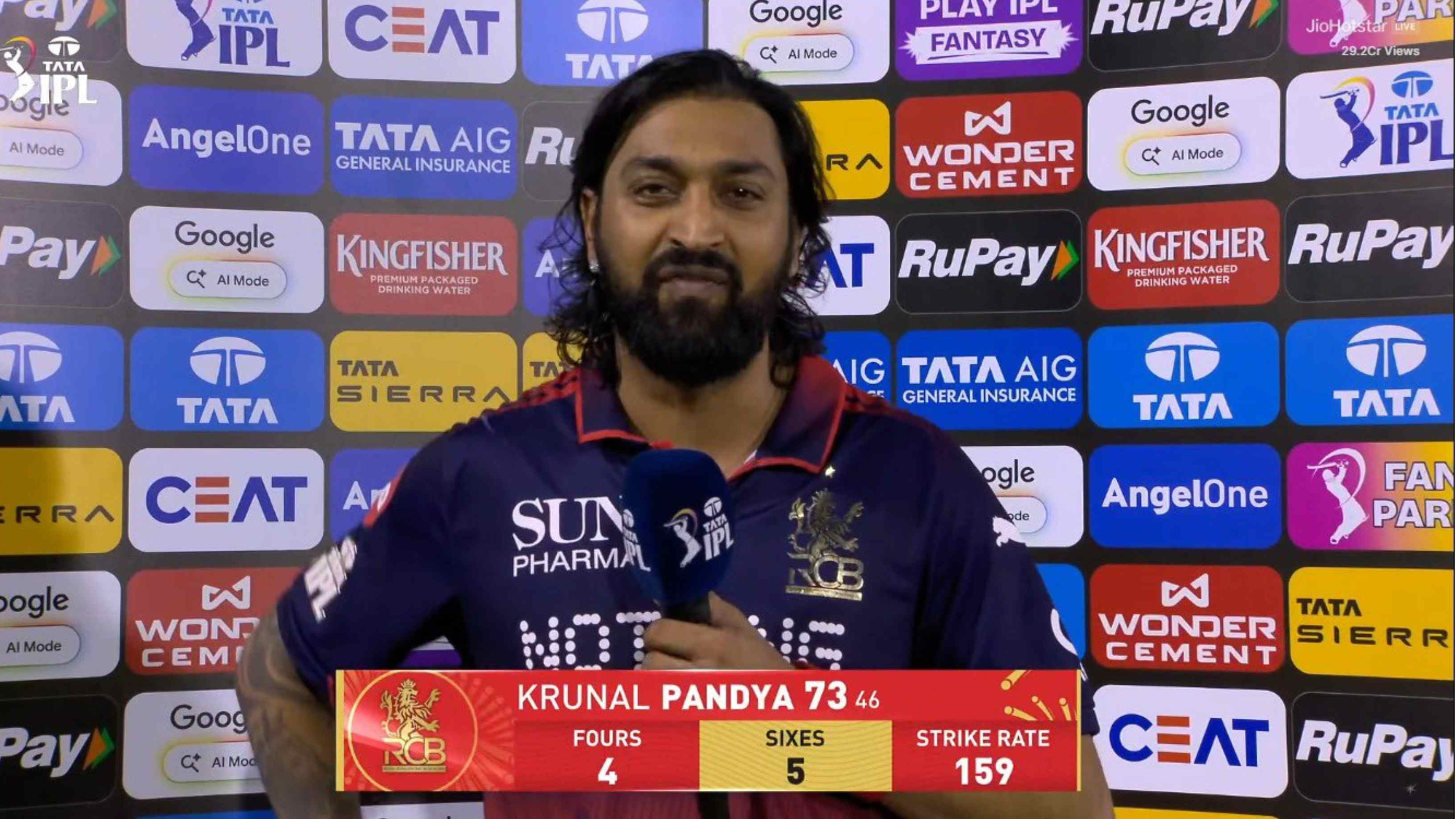 IPL 2026: WATCH – “I had my best six years in MI,” Krunal Pandya after guiding RCB to narrow win over his former franchise