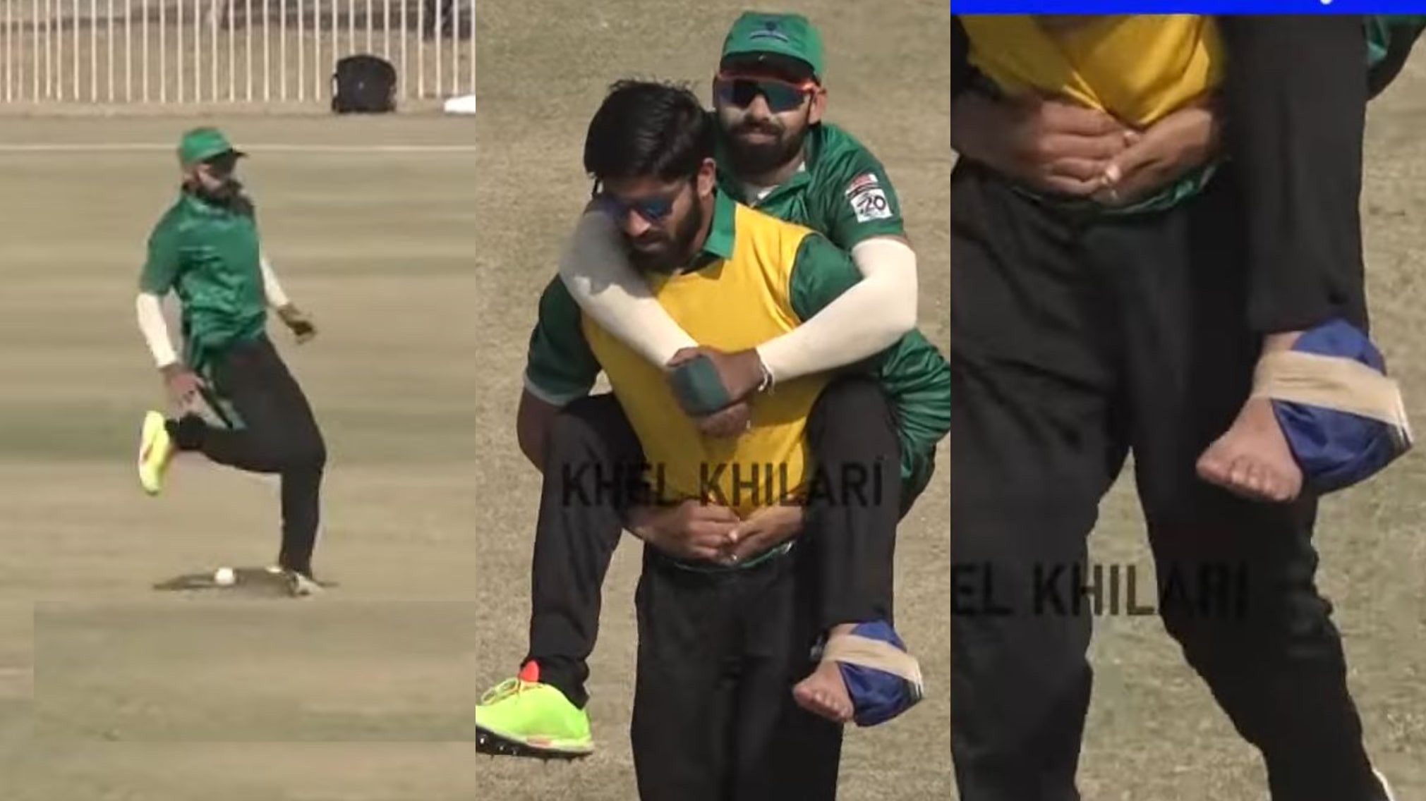 WATCH- Shadab Khan carried off the field on back of teammate after injury; Fans ask 