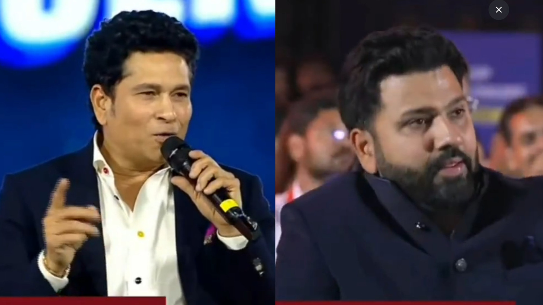 WATCH- Sachin Tendulkar's vada pav conversation leads to crowd cheers when Rohit Sharma is shown on camera