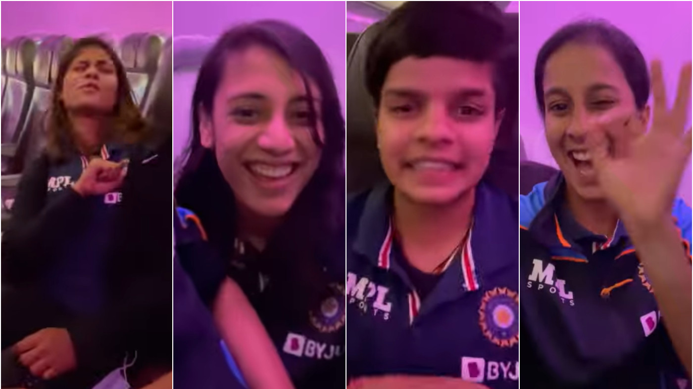 WATCH - Jemimah Rodrigues reunites with her squad mid-air; Mandhana, Shafali, Radha groove together