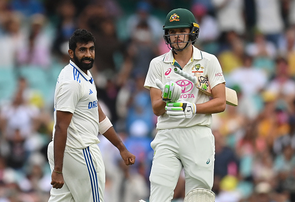 Jasprit Bumrah and Sam Konstas | Getty