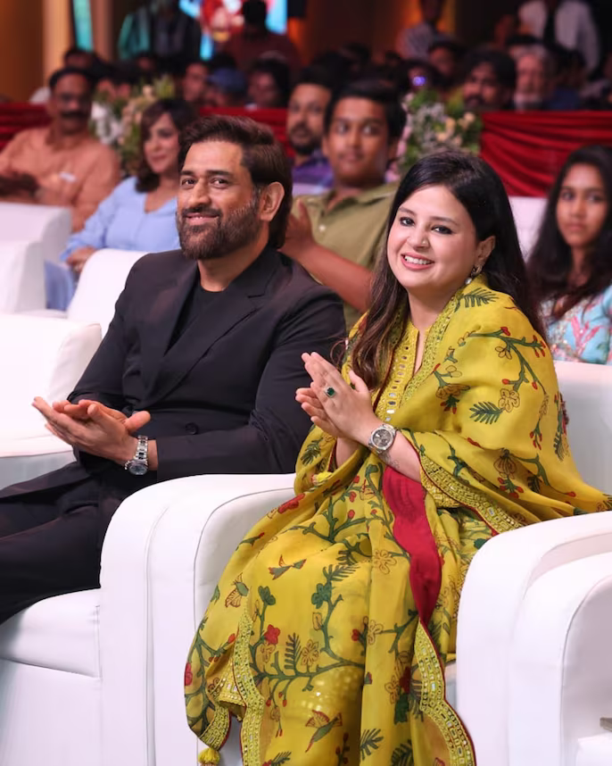 MS Dhoni and Sakshi at music and trailer launch of LGM | Instagram