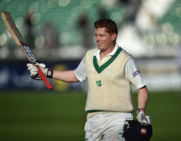 Kevin O'Brien hit the first century for Ireland in Tests in their debut match v Pakistan in 2018. | Getty