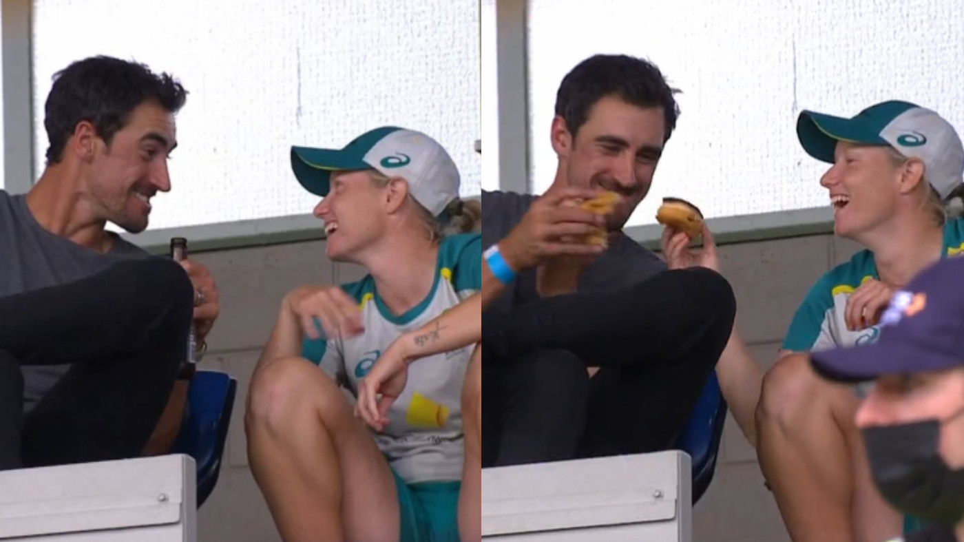 WATCH - Mitchell Starc and Alyssa Healy share an adorable moment during Women's Ashes Test