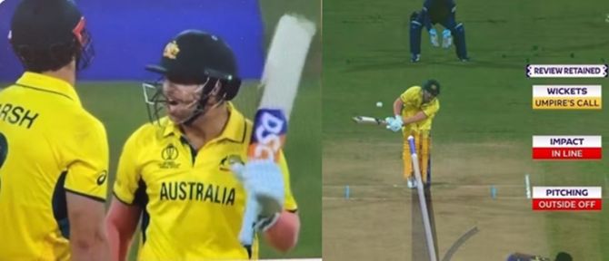Warner was not happy with on-field umpire | X