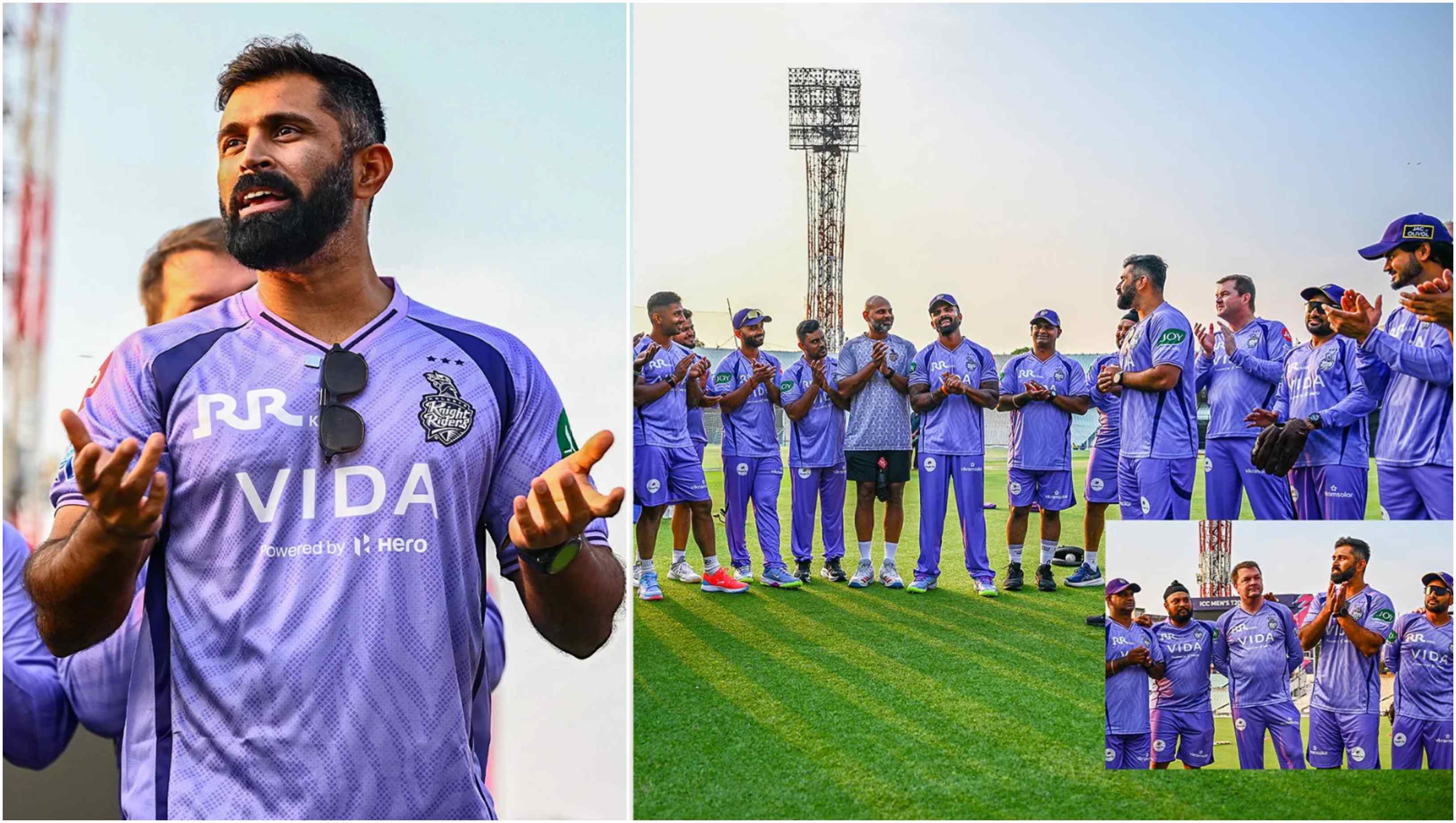 Abhishek Nayar addressing the KKR squad | @KKRiders/X
