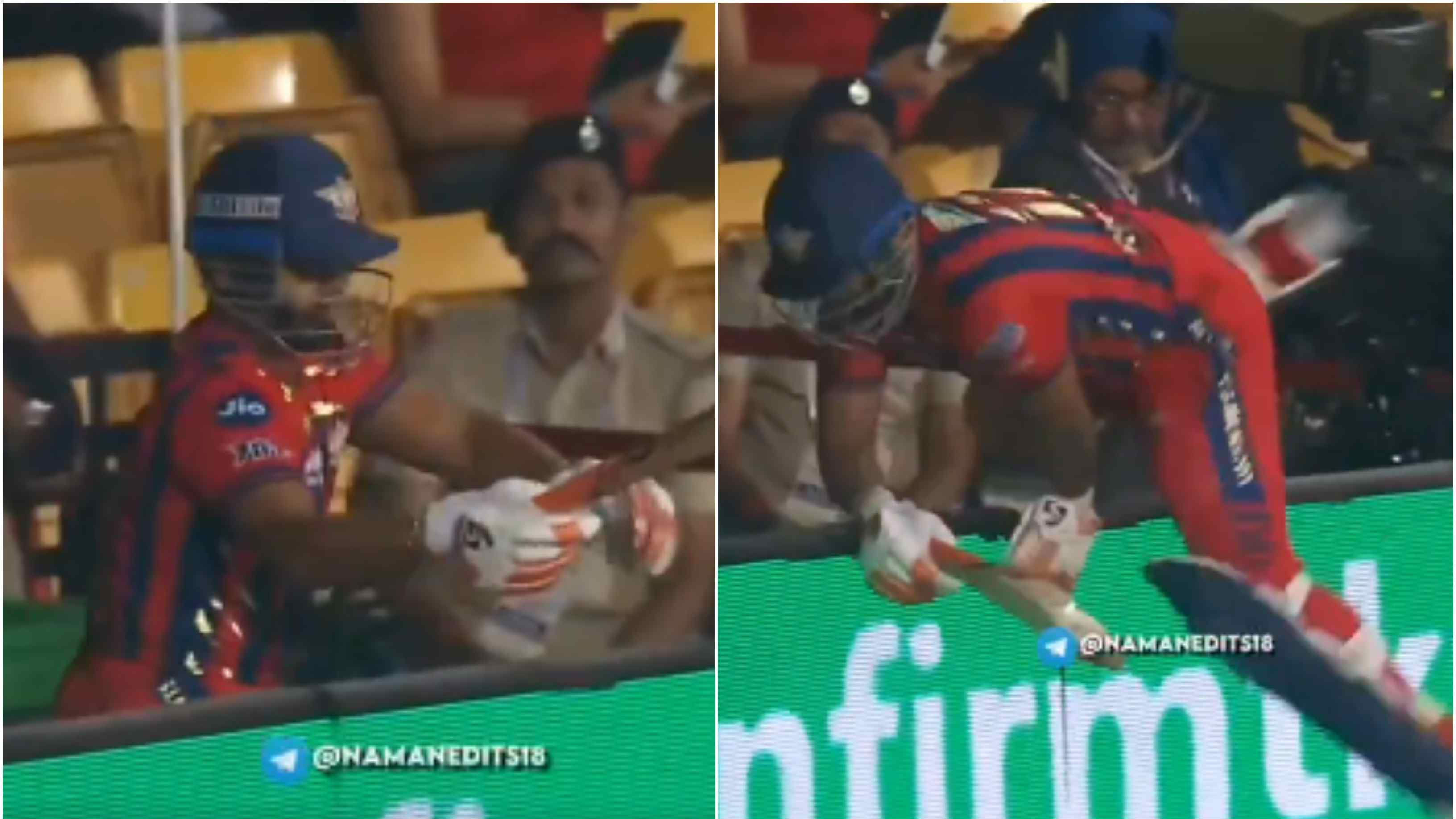 IPL 2026: WATCH - Rishabh Pant jumps over advertising board to enter ground during RCB vs LSG clash; video goes viral