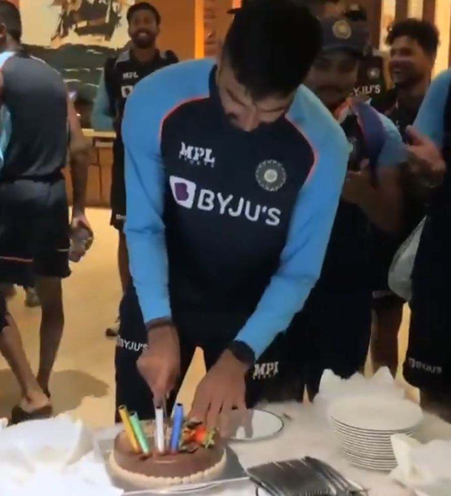 Devdutt Padikkal cutting his birthday cake | BCCI