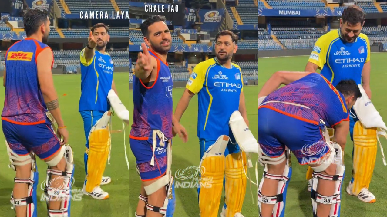 MS Dhoni and Deepak Chaahr meet ahead of MI v CSK clash | MI X