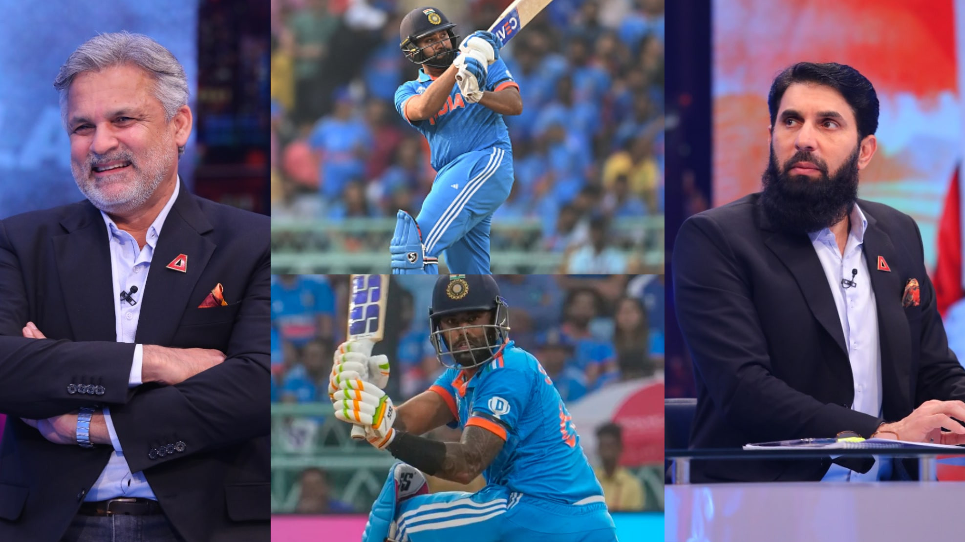 CWC 2023: “Extraordinary batting on this pitch”- Misbah and Moin praise Rohit Sharma and Suryakumar Yadav