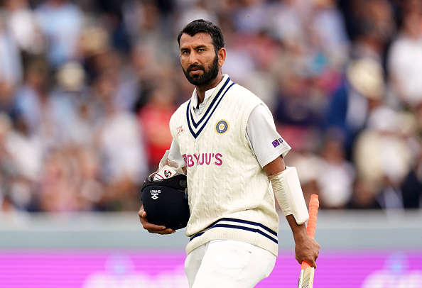 Cheteshwar Pujara made 9 runs before getting out to Anderson | Getty