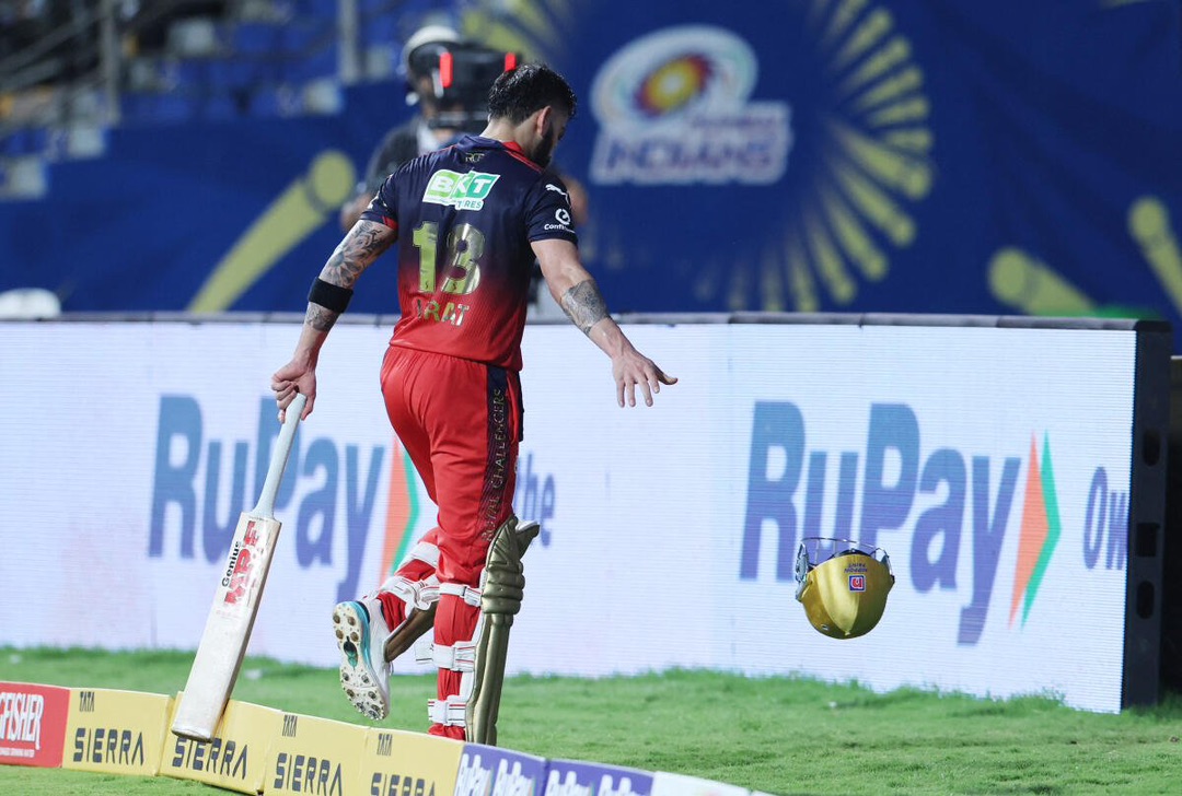 Virat Kohli's angry reaction after dismissal on 50 in 38 balls | Reuters