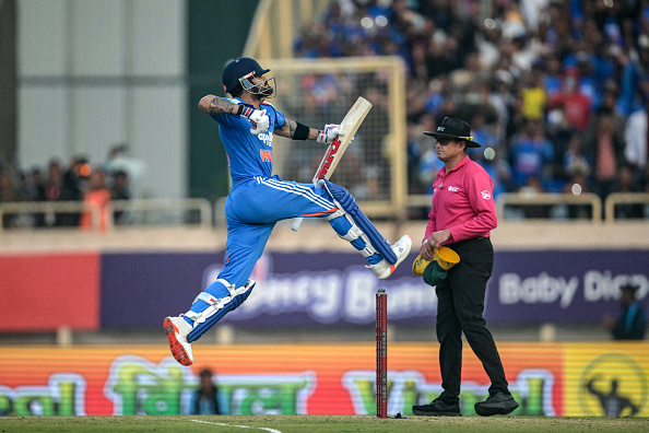 Virat Kohli celebrates his 52nd ODI century | Getty
