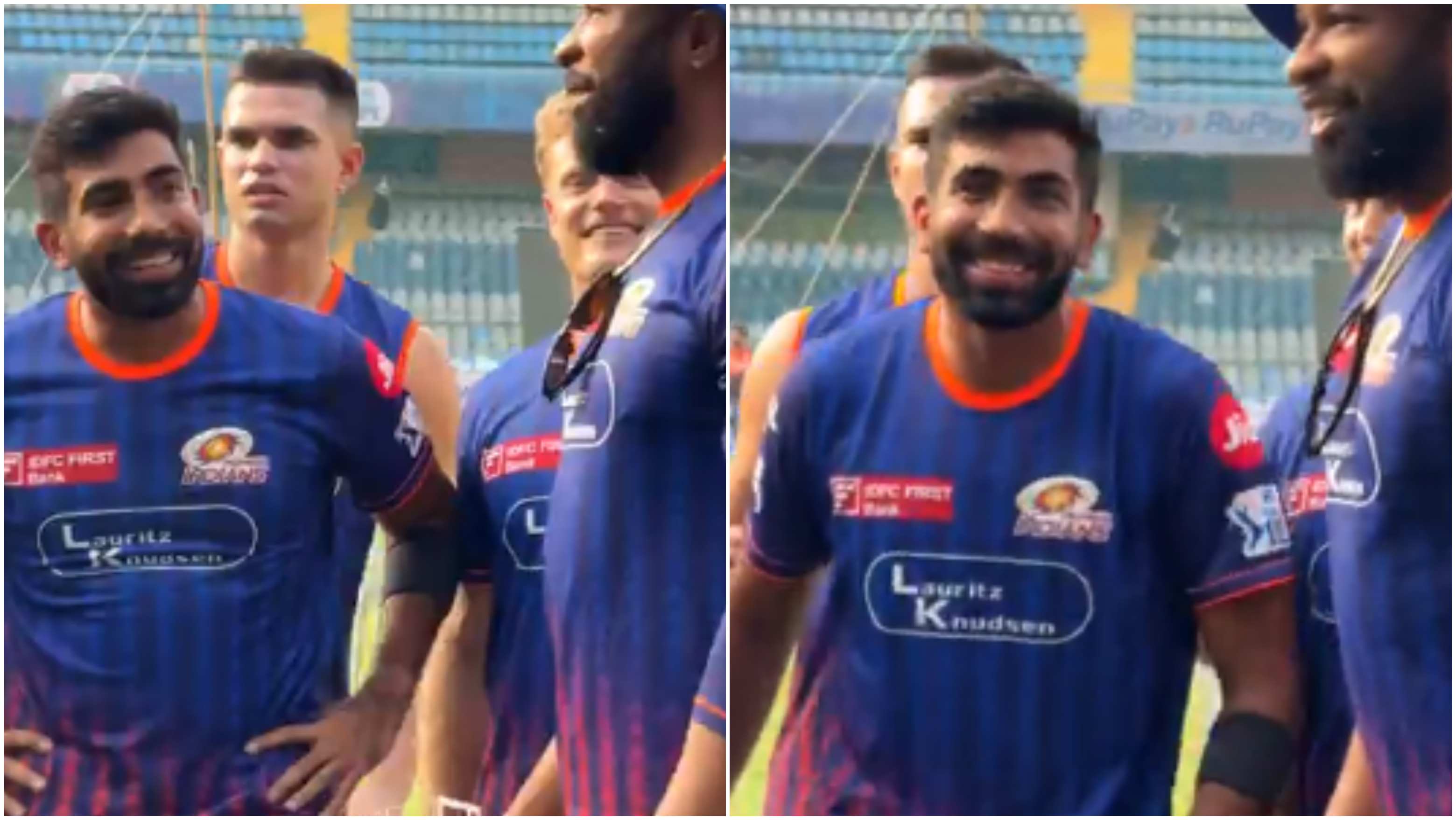Jasprit Bumrah joined the MI camp on Sunday | Screengrabs