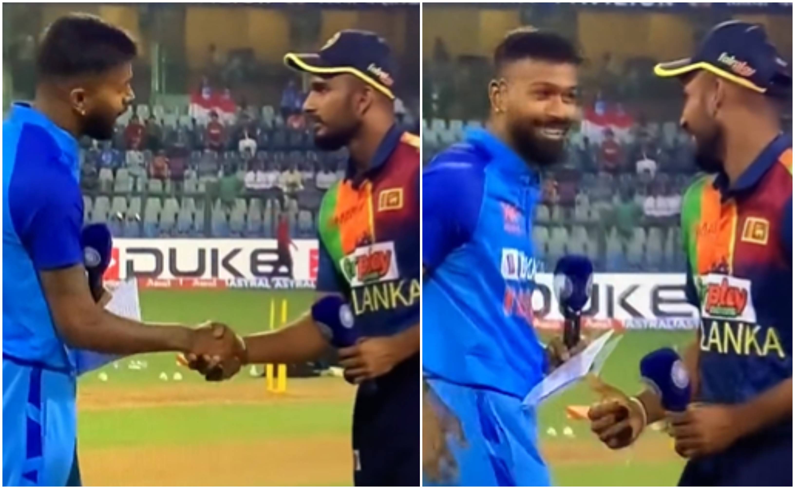 Hardik Pandya and Dasun Shanaka | Screengrab