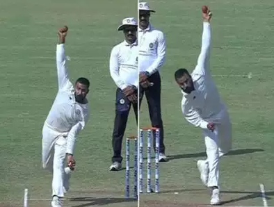 Akshay Karnewar bowling with both hands | Screengrab