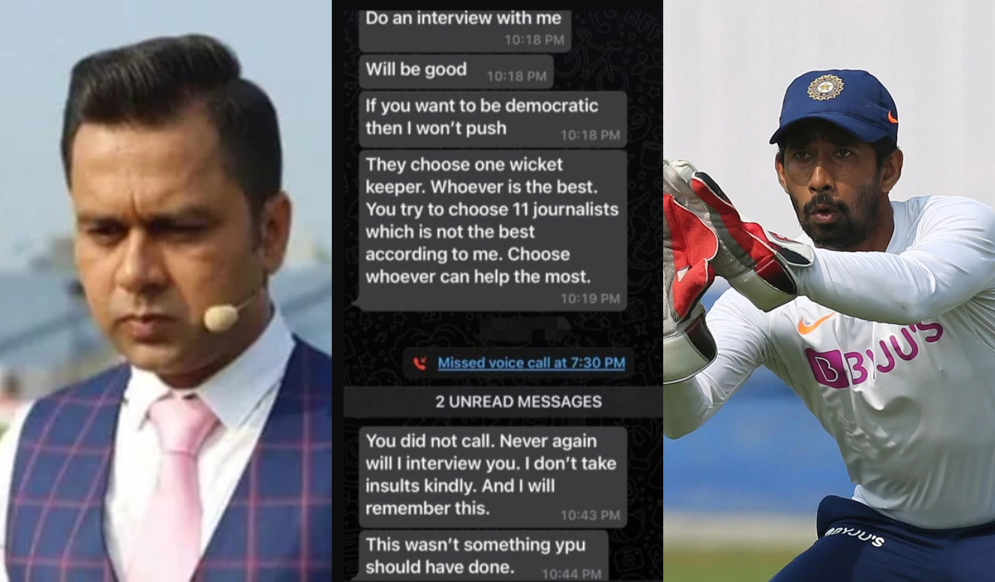Chopra said that cricketers should boycott the journalist who threatened Saha | Twitter