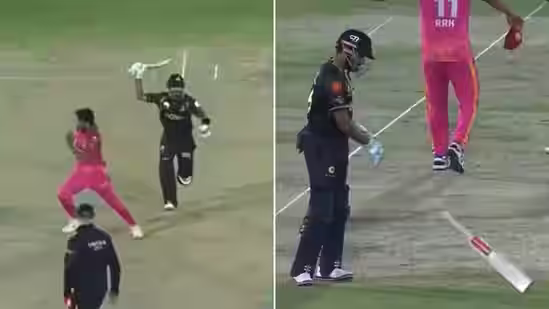 Babar Azam was seen frustrated as he scared Hassan Ali and then threw his bat down | Twitter