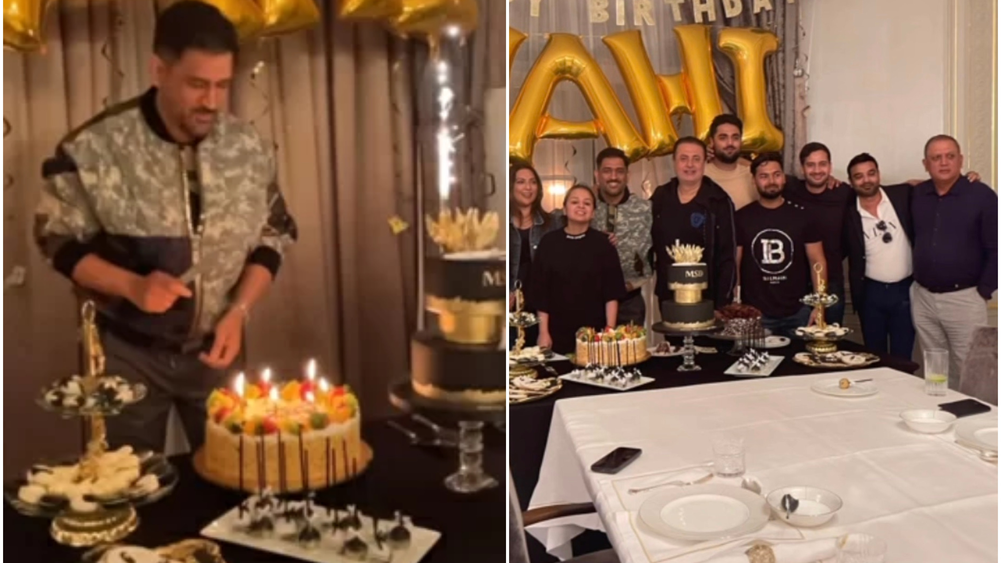 WATCH - MS Dhoni celebrates his 41st birthday in London; Rishabh Pant also joins the celebrations