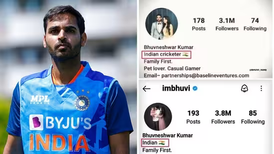 Bhuvneshwar Kumar's updated Instagram bio 