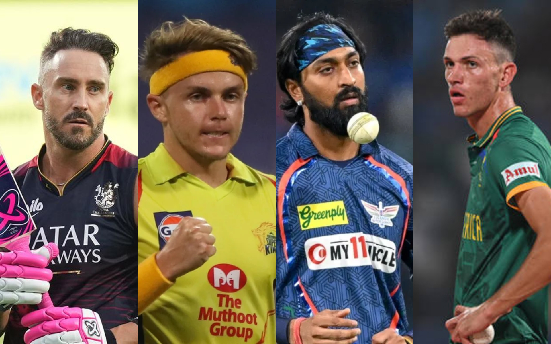 Faf Du Plessis, Marco Jansen, Krunal Pandya, Sam Curran | Twitter