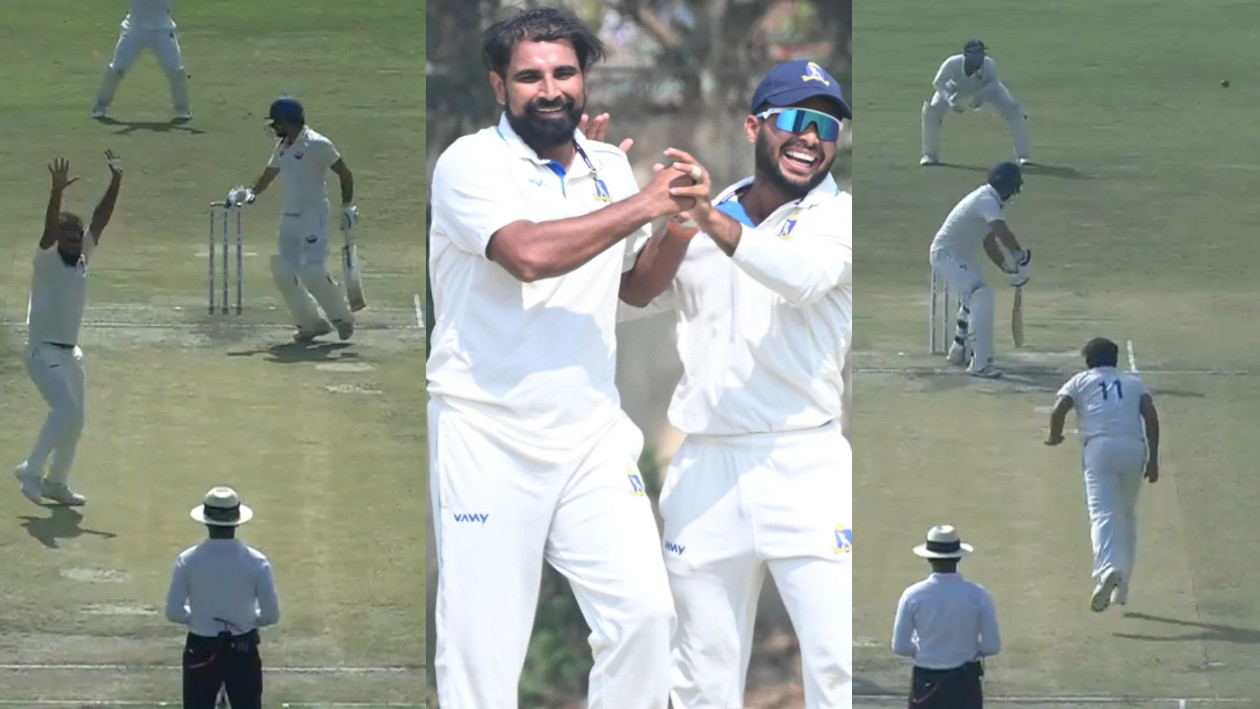 WATCH- Bengal’s Mohammad Shami dismantles J&K with figures of 8/90 in Ranji Trophy 2025-26 semi-final