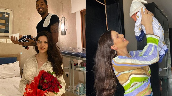 Hardik Pandya reacts to Natasa Stankovic's pictures with their son 