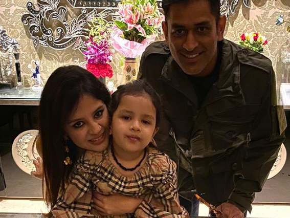 Sakshi, Ziva, and MS Dhoni | Instagram 