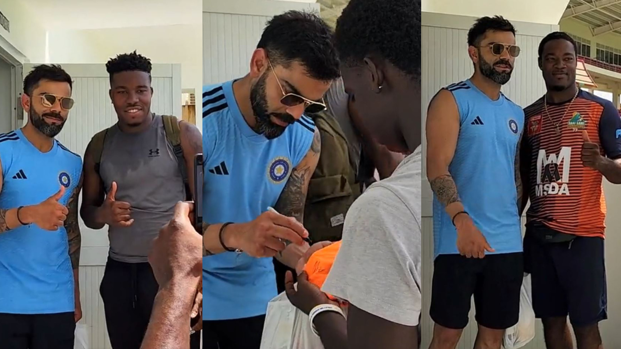 WI v IND 2023: WATCH- Virat Kohli poses for photos with fans in Dominica as India prepares for first Test