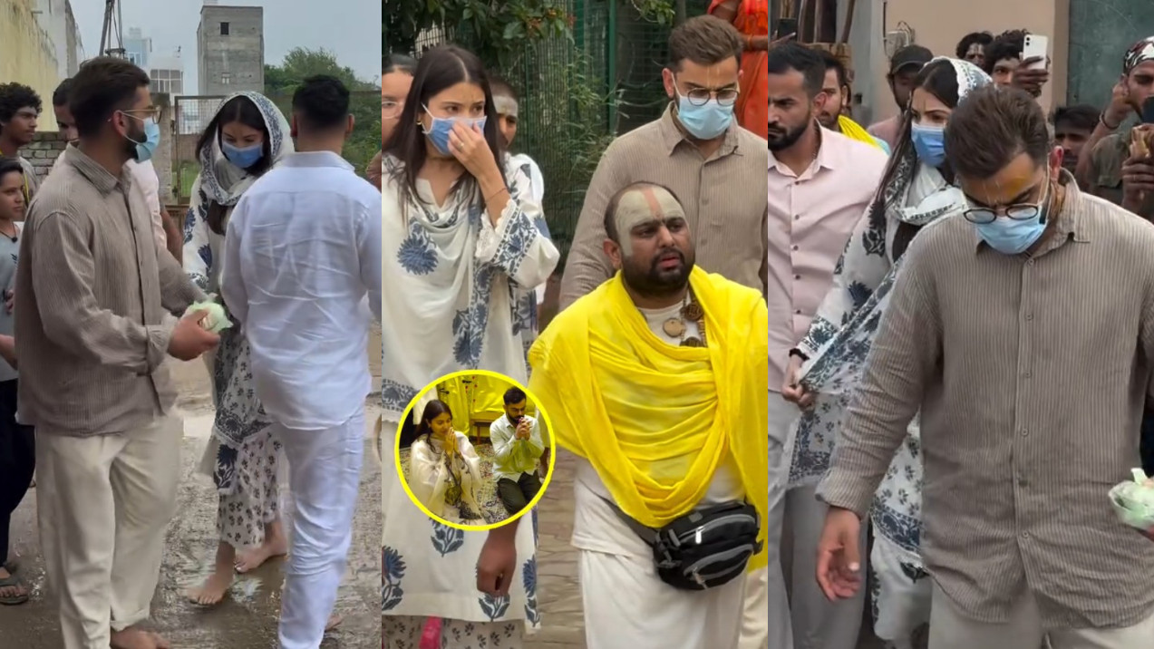 WATCH- Virat Kohli and Anushka Sharma’s spiritual visit to Premanand Maharaj’s Ashram in Vrindavan